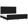 Cama Matrimonial | Cama Para Adultos | Estructura De Cama Con Cabecero De Tela Negro 160x200 Cm Cfw487336