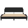 Cama Matrimonial | Cama Para Adultos | Estructura De Cama Con Cabecero De Tela Negro 160x200 Cm Cfw394724