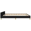 Cama Matrimonial | Cama Para Adultos | Estructura De Cama Con Cabecero De Tela Negro 180x200 Cm Cfw472256