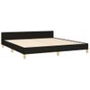 Cama Matrimonial | Cama Para Adultos | Estructura De Cama Con Cabecero De Tela Negro 180x200 Cm Cfw99361