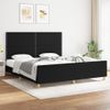 Cama Matrimonial | Cama Para Adultos | Estructura De Cama Con Cabecero De Tela Negro 180x200 Cm Cfw788536