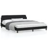 Cama Matrimonial | Cama Para Adultos | Estructura De Cama Con Cabecero De Tela Negro 180x200 Cm Cfw437236