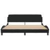 Cama Matrimonial | Cama Para Adultos | Estructura De Cama Con Cabecero De Tela Negro 180x200 Cm Cfw437236