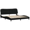 Cama Matrimonial | Cama Para Adultos | Estructura De Cama Con Cabecero De Tela Negro 180x200 Cm Cfw442447