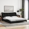 Cama Matrimonial | Cama Para Adultos | Estructura De Cama Con Cabecero De Tela Negro 180x200 Cm Cfw442447