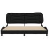 Cama Matrimonial | Cama Para Adultos | Estructura De Cama Con Cabecero De Tela Negro 180x200 Cm Cfw442447