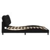 Cama Matrimonial | Cama Para Adultos | Estructura De Cama Con Cabecero De Tela Negro 180x200 Cm Cfw442447