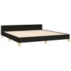 Cama Matrimonial | Cama Para Adultos | Estructura De Cama Con Cabecero De Tela Negro 180x200 Cm Cfw311501