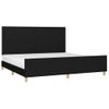 Cama Matrimonial | Cama Para Adultos | Estructura De Cama Con Cabecero De Tela Negro 200x200 Cm Cfw783784