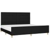 Cama Matrimonial | Cama Para Adultos | Estructura De Cama Con Cabecero De Tela Negro 200x200 Cm Cfw403204