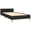 Cama Individual | Cama Para Adultos | Estructura De Cama Con Cabecero De Tela Negro 80x200 Cm Cfw335407