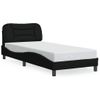 Cama Para Adulto | Cama Individual | Estructura De Cama Con Cabecero De Tela Negro 90x190 Cm Cfw403640