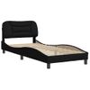 Cama Para Adulto | Cama Individual | Estructura De Cama Con Cabecero De Tela Negro 90x190 Cm Cfw403640