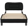 Cama Para Adulto | Cama Individual | Estructura De Cama Con Cabecero De Tela Negro 90x190 Cm Cfw403640