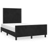 Cama Matrimonial | Cama Para Adultos | Estructura De Cama Con Cabecero De Terciopelo Negro 120x200 Cm Cfw676120