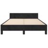 Cama Matrimonial | Cama Para Adultos | Estructura De Cama Con Cabecero De Terciopelo Negro 120x200 Cm Cfw501150