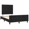 Cama Matrimonial | Cama Para Adultos | Estructura De Cama Con Cabecero De Terciopelo Negro 120x200 Cm Cfw431222