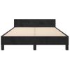 Cama Matrimonial | Cama Para Adultos | Estructura De Cama Con Cabecero De Terciopelo Negro 120x200 Cm Cfw431222