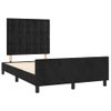 Cama Matrimonial | Cama Para Adultos | Estructura De Cama Con Cabecero De Terciopelo Negro 120x200 Cm Cfw797900