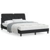 Cama Matrimonial | Cama Para Adultos | Estructura De Cama Con Cabecero De Terciopelo Negro 140x190 Cm Cfw19758