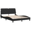 Cama Matrimonial | Cama Para Adultos | Estructura De Cama Con Cabecero De Terciopelo Negro 140x190 Cm Cfw19758