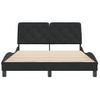 Cama Matrimonial | Cama Para Adultos | Estructura De Cama Con Cabecero De Terciopelo Negro 140x190 Cm Cfw19758