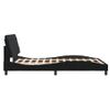 Cama Matrimonial | Cama Para Adultos | Estructura De Cama Con Cabecero De Terciopelo Negro 140x190 Cm Cfw19758