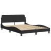 Cama Matrimonial | Cama Para Adultos | Estructura De Cama Con Cabecero De Terciopelo Negro 140x190 Cm Cfw403478