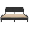 Cama Matrimonial | Cama Para Adultos | Estructura De Cama Con Cabecero De Terciopelo Negro 140x190 Cm Cfw403478