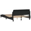 Cama Matrimonial | Cama Para Adultos | Estructura De Cama Con Cabecero De Terciopelo Negro 140x190 Cm Cfw403478