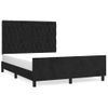 Cama Matrimonial | Cama Para Adultos | Estructura De Cama Con Cabecero De Terciopelo Negro 140x200 Cm Cfw75714