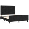 Cama Matrimonial | Cama Para Adultos | Estructura De Cama Con Cabecero De Terciopelo Negro 140x200 Cm Cfw75714