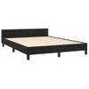 Cama Matrimonial | Cama Para Adultos | Estructura De Cama Con Cabecero De Terciopelo Negro 140x200 Cm Cfw75714