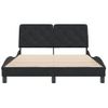 Cama Matrimonial | Cama Para Adultos | Estructura De Cama Con Cabecero De Terciopelo Negro 140x200 Cm Cfw79352