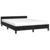 Cama Matrimonial | Cama Para Adultos | Estructura De Cama Con Cabecero De Terciopelo Negro 140x200 Cm Cfw860596