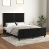 Cama Matrimonial | Cama Para Adultos | Estructura De Cama Con Cabecero De Terciopelo Negro 140x200 Cm Cfw185322