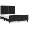 Cama Matrimonial | Cama Para Adultos | Estructura De Cama Con Cabecero De Terciopelo Negro 140x200 Cm Cfw185322