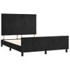 Cama Matrimonial | Cama Para Adultos | Estructura De Cama Con Cabecero De Terciopelo Negro 140x200 Cm Cfw86193