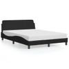 Cama Matrimonial | Cama Para Adultos | Estructura De Cama Con Cabecero De Terciopelo Negro 140x200 Cm Cfw394299