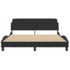 Cama Matrimonial | Cama Para Adultos | Estructura De Cama Con Cabecero De Terciopelo Negro 160x200 Cm Cfw405560