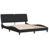 Cama Matrimonial | Cama Para Adultos | Estructura De Cama Con Cabecero De Terciopelo Negro 160x200 Cm Cfw58071