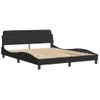 Cama Matrimonial | Cama Para Adultos | Estructura De Cama Con Cabecero De Terciopelo Negro 160x200 Cm Cfw58071