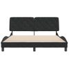 Cama Matrimonial | Cama Para Adultos | Estructura De Cama Con Cabecero De Terciopelo Negro 160x200 Cm Cfw58071