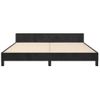 Cama Matrimonial | Cama Para Adultos | Estructura De Cama Con Cabecero De Terciopelo Negro 160x200 Cm Cfw304144