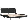 Cama Matrimonial | Cama Para Adultos | Estructura De Cama Con Cabecero De Terciopelo Negro 180x200 Cm Cfw62279