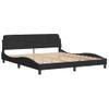 Cama Matrimonial | Cama Para Adultos | Estructura De Cama Con Cabecero De Terciopelo Negro 180x200 Cm Cfw62279