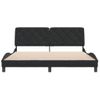 Cama Matrimonial | Cama Para Adultos | Estructura De Cama Con Cabecero De Terciopelo Negro 180x200 Cm Cfw62279