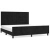 Cama Matrimonial | Cama Para Adultos | Estructura De Cama Con Cabecero De Terciopelo Negro 180x200 Cm Cfw821142