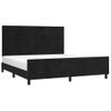 Cama Matrimonial | Cama Para Adultos | Estructura De Cama Con Cabecero De Terciopelo Negro 180x200 Cm Cfw821142