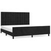 Cama Matrimonial | Cama Para Adultos | Estructura De Cama Con Cabecero De Terciopelo Negro 180x200 Cm Cfw409731